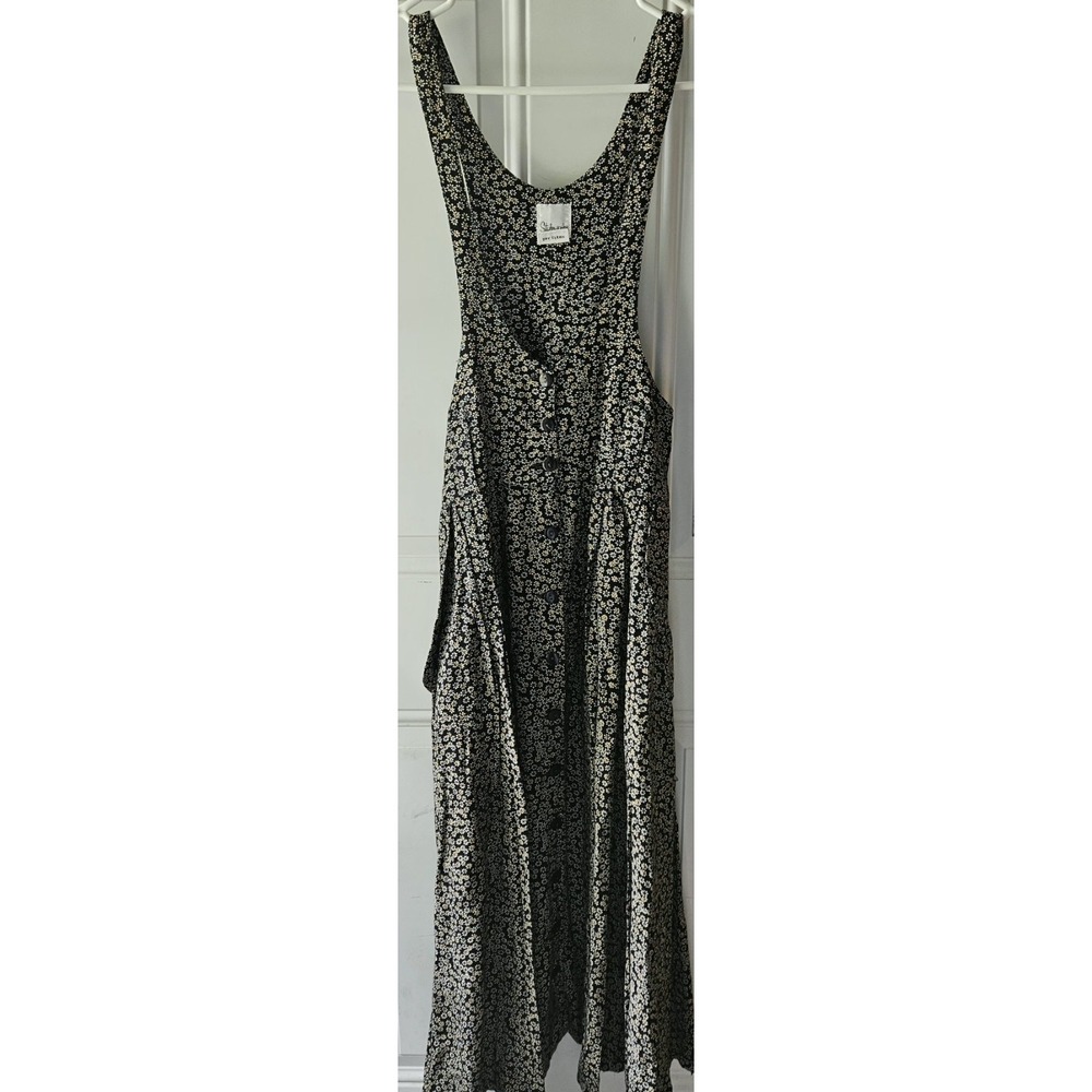 Vintage 90s Floral Rayon Dress Womens Size 6 Button Front Tie‎ Back Midi...